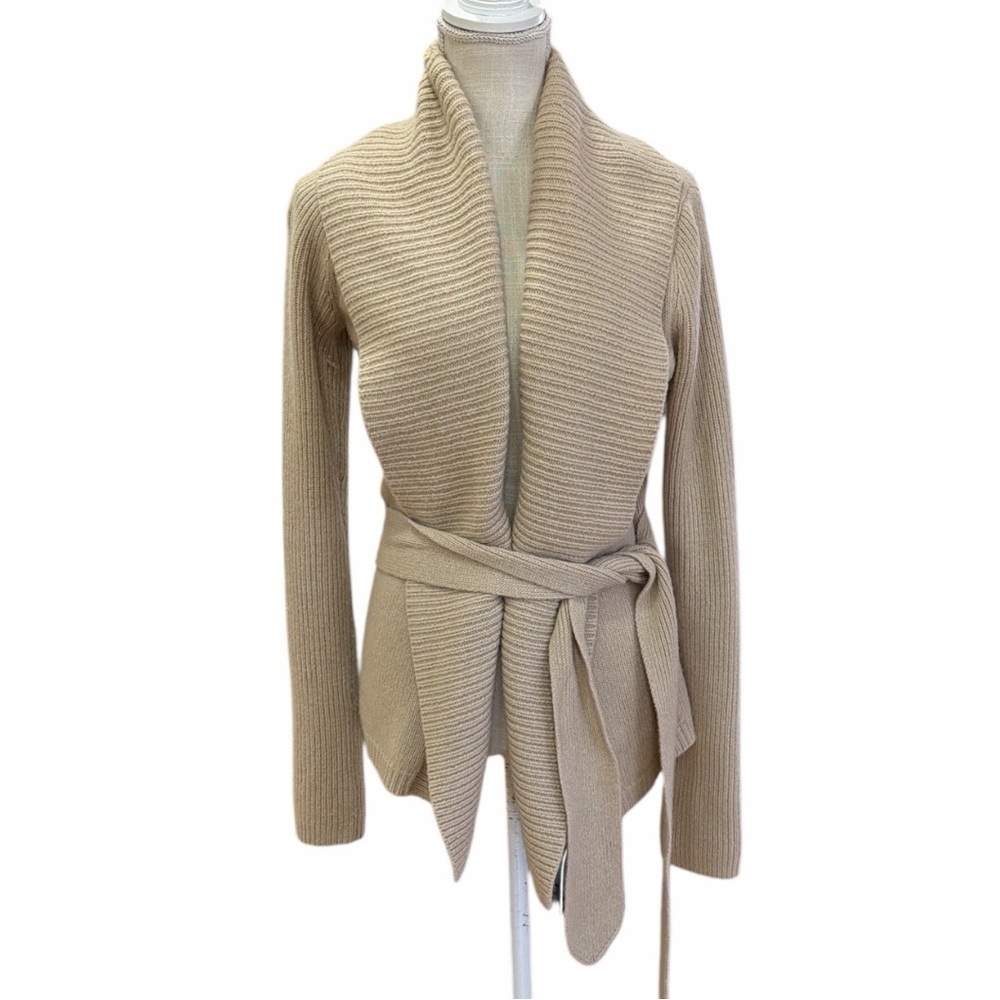 VTG Abercrombie & Fitch Alpaca Wool Wrap Cardigan Size L in Oatmeal